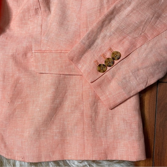 Talbots Plus Petite Peach Linen Blazer - Picture 6 of 7